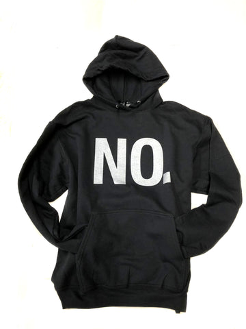 NO. Text Print Pullover Hoodie, NO. Hooded Sweatshirt