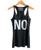No. Text Printed Tank Top, women's black racerback tank, at Well Done Goods