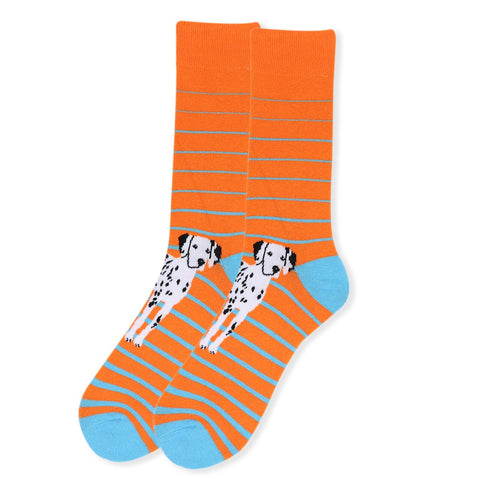 Dalmatian Dog Socks, Parquet Fancy Men's Socks