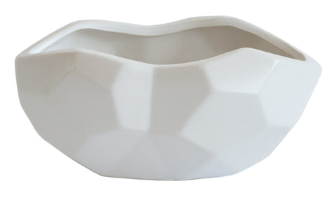 White Oval Prism Vase, Well Done Goods