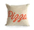 Pizza Throw Pillow, Script Print. Orange on natural cotton. Well Done Goods.