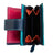 Blue Small Leather Purse Wallet, Retro Multicolor Interior Stripe. Astra, by Primehide UK