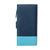 Large Blue Leather Purse Wallet, Multicolor Interior Stripe. Astra, by Primehide UK