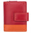 Red & Orange Small Leather Purse Wallet, Retro Interior Stripe. Astra, by Primehide UK