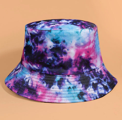 Tie Dye Print Bucket Hats, Black and White or Color
