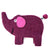 Purple Elephant Wool Felt Zipper Pouch - Fair Trade Craft from Nepal