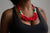 Rainbow Wrap Knotted Rope Statement Necklace, Red. Well Done Goods