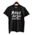 Rave Mom 90s Text Print T-Shirt, silver on black. Well Done Goods