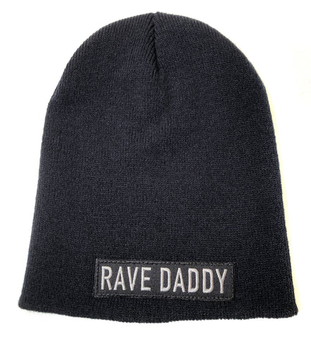 Rave Daddy Patch Skullcap, Black Brimless Beanie