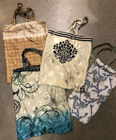Recycled Sari Gift Bundle Bag by the White Peacock from India