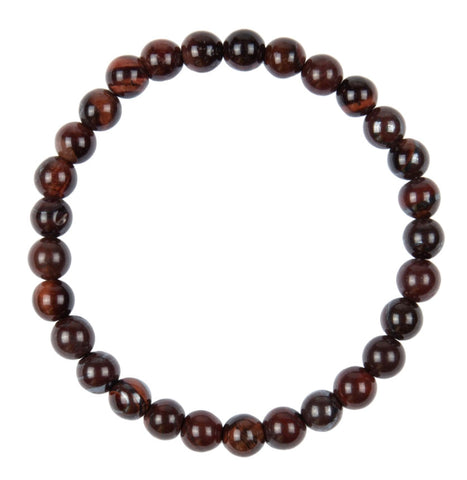 Red Tiger's Eye Stone Bead Mala Stretch Bracelet