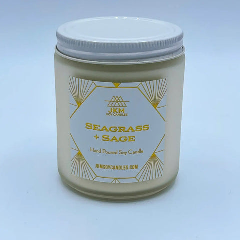 Seagrass & Sage Candle: JKM Soy Candles - Large 9oz Size