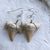 Shark Tooth Earrings, fossilized shark teeth