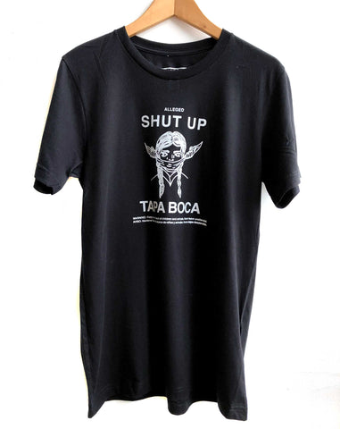 Shut Up! Gossip-Squashing Print Hoodoo Candle Inspired T-Shirt. Crew Neck