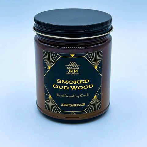 Smoked Oud Wood Candle: JKM Soy Candles - Large 9oz Size
