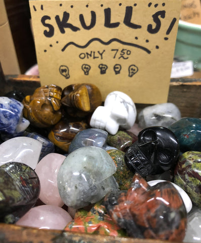 Mini Carved Stone Skulls - Assorted Stones