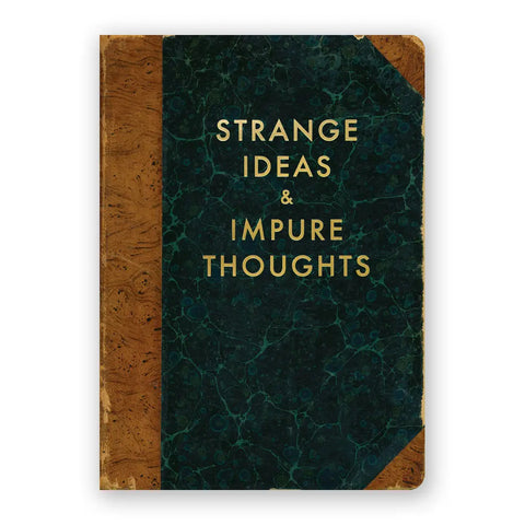Strange Ideas & Impure Thoughts Journal. Gold foil stamped Journal, by The Mincing Mockingbird