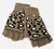 Taupe Leopard Print Fingerless Gloves