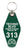 Techno BLVD Motel Style Keychain Tag, Green and White, by Well Done Goods