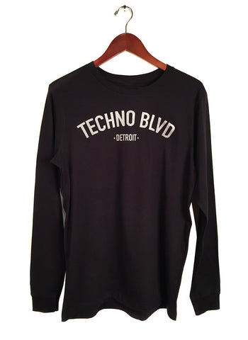 Techno Blvd Long Sleeve Shirt, black, well done goods by cyberoptix