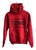 Techno Text Print Black on Cardinal Red Unisex Pullover Hoodie, Well Done Goods