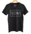 TECHNO Text Print V-Neck T-Shirt, Black. Well Done Goods