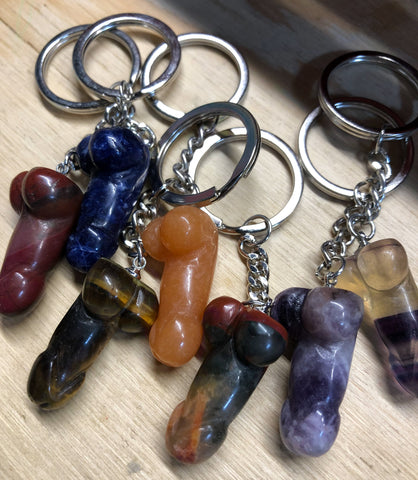 Teenie Weenie Keychains, Assorted Stone Penis Keychains