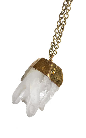 Quartz Crystal Cluster Pendant, by Well Done Goods