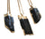 Black Tourmaline Point Pendant, Gold Chain Necklace, by Well Done Goods