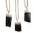 Black Tourmaline Point Pendant, Silver Plated Necklace, by Well Done Goods