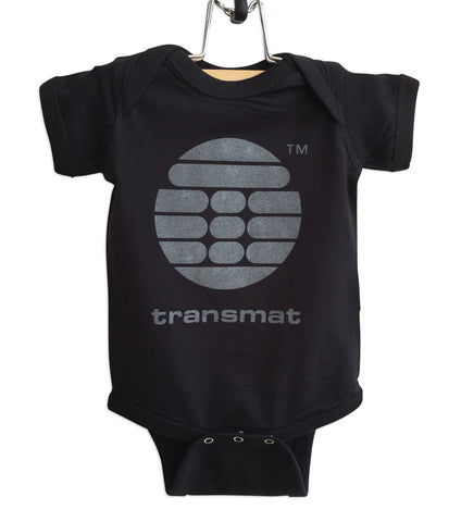 Transmat Logo Black Baby Onesie, Transmat Records, Well Done Goods