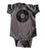 Vinyl Record Printed Baby Onesie, black on charcoal. Well Done Goods