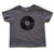 Vinyl Record Toddler T-Shirt, black on gray. Well Done Goods