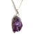 Natural Amethyst Crystal Pendant Necklace, silver chain, Well Done Goods by Cyberoptix
