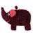 Wine Elephant Wool Felt Zipper Pouch - Fair Trade Craft from Nepal