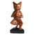 Wooden Yoga Cat Sculpture, Sustainable Hand-Carved Suar wood